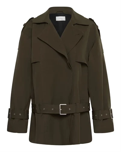Gestuz - GZCherally Short Trenchcoat - Slate Black